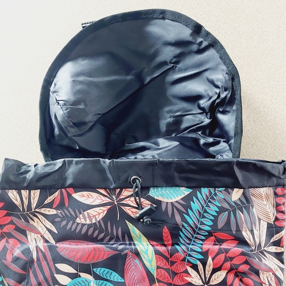 Tropical Leaves Drawstring Backpack Colorful Day Bag - Picture 4 of 13